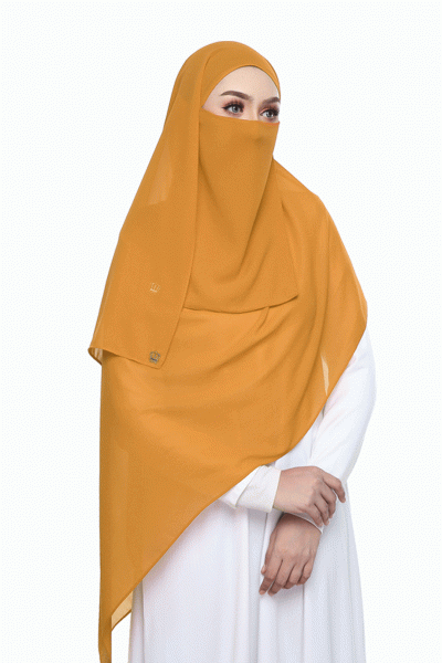 PLAIN CHIFFON SHAWL - MUSTARD